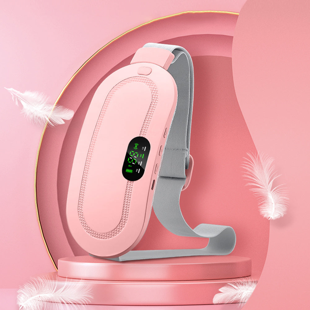 Faja térmica inteligente para aliviar el dolor menstrual y cólicos — masajeador abdominal eléctrico con vibración y calor.